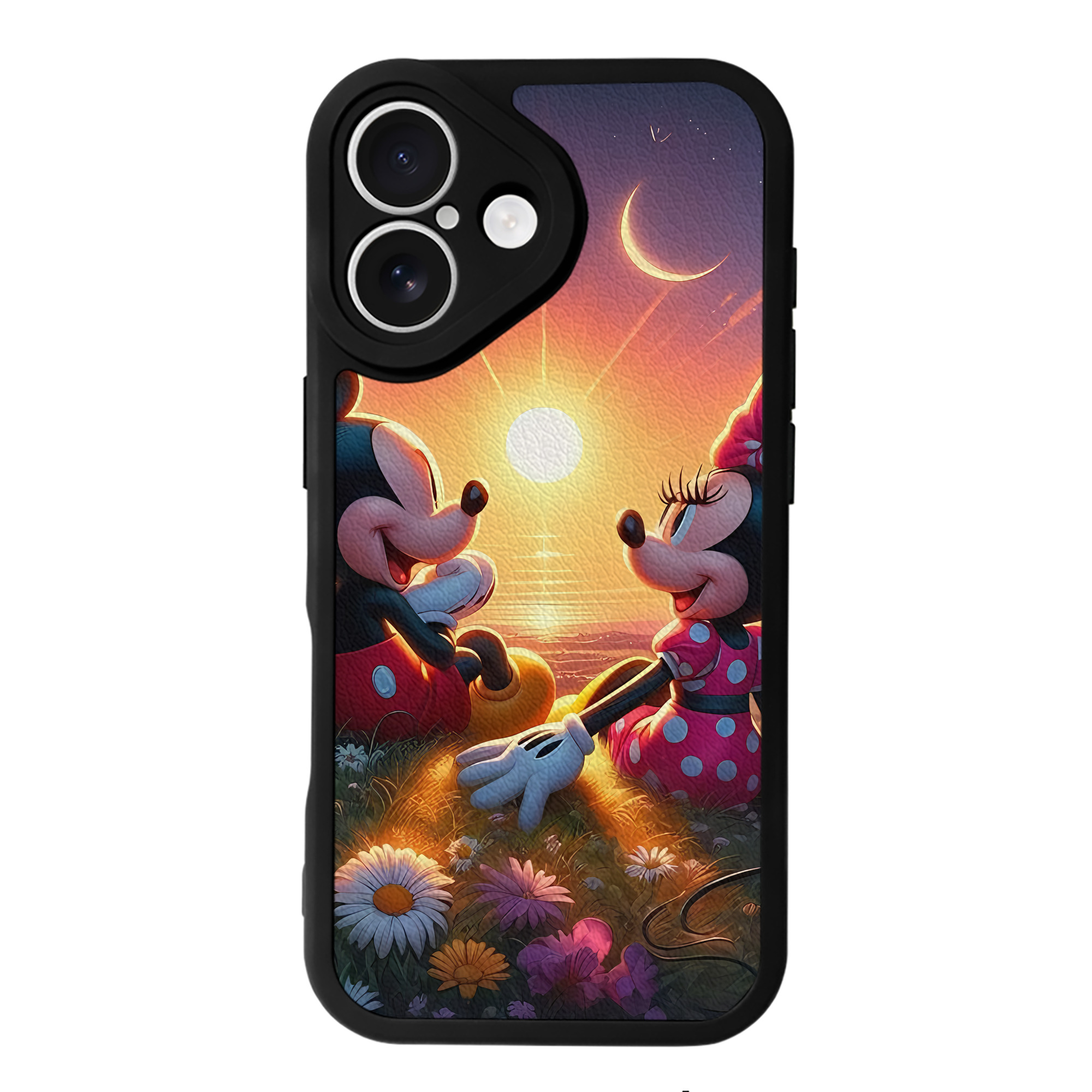 （画像用） ミッキーマウス Mickey Mouse 【iPhone 16シリーズ対応】シリコンスマホケース（レザー調） 材質：シリコン
